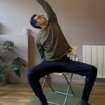 Yoga after stroke using a chair